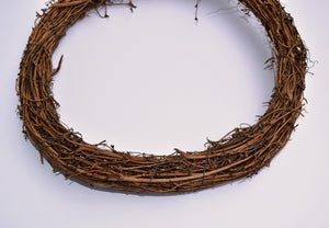 Vine wreath for crafting closeup