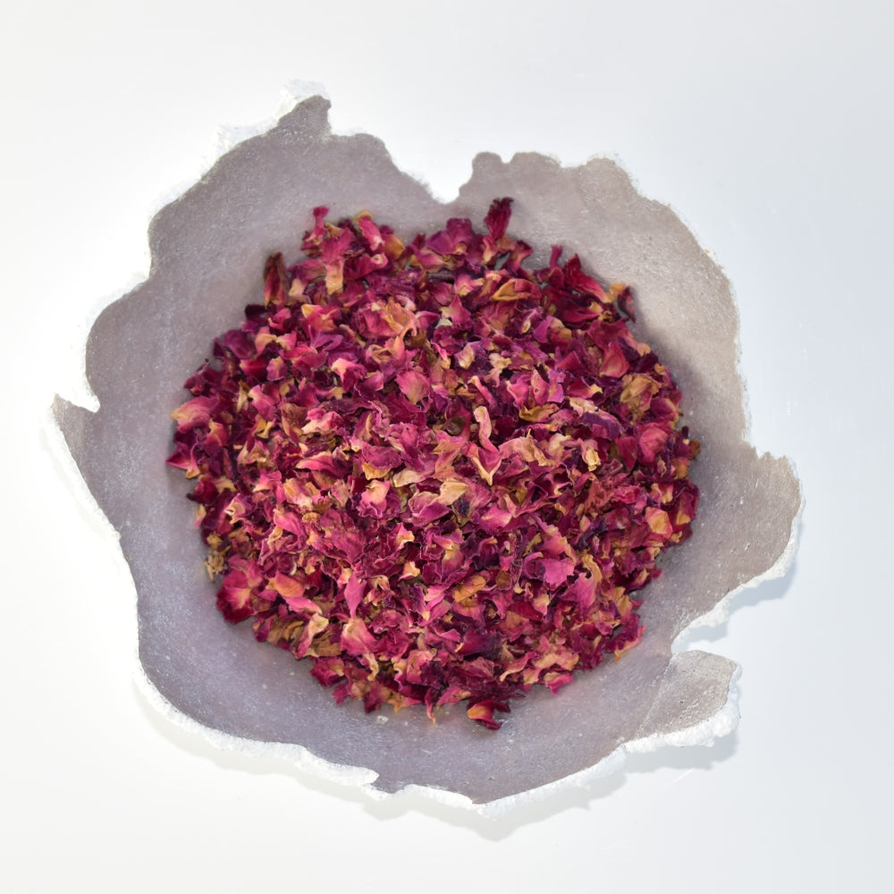 Organic red rose petals